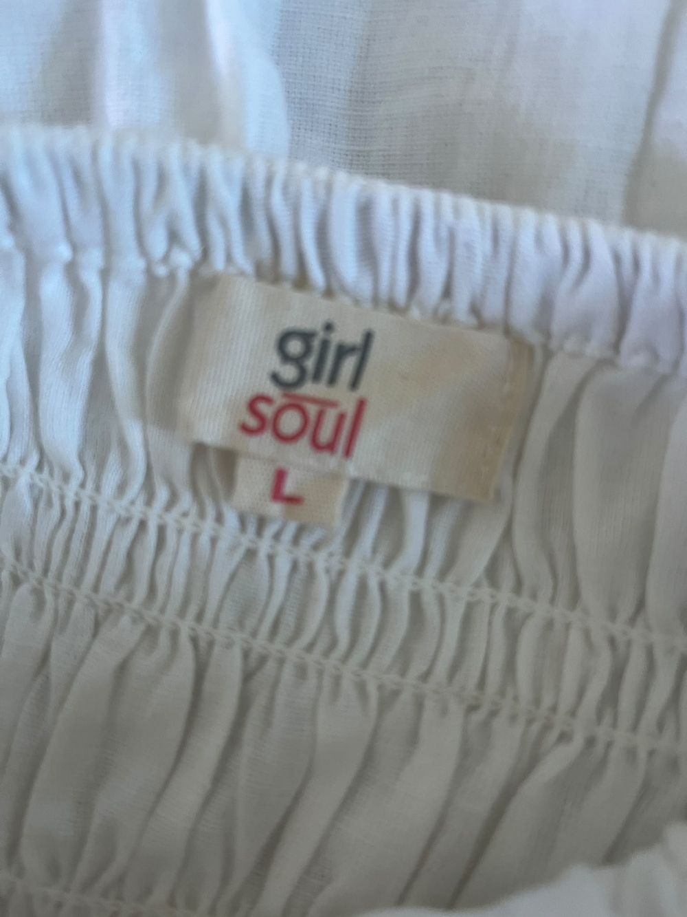 Smocked White Maxi Dress with Ruffle Shoulder Straps - Picture 7 of 7